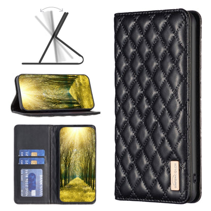 Black diamond lattice magnetic leather flip phone case for Xiaomi 13 Lite / Civi 2