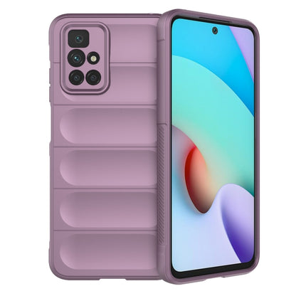 For Redmi 10 TPU phone case with flannel lining, purple dual-layer with ridged interior