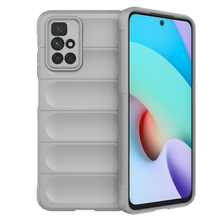 For Redmi 10 TPU phone case with flannel lining, white dual-layer with ridged interior