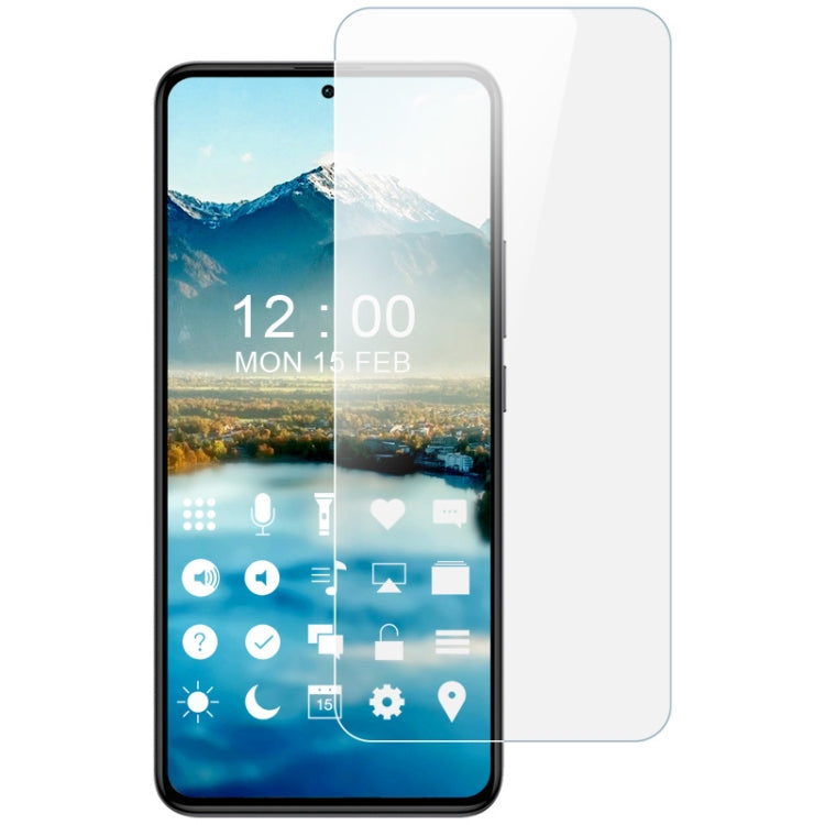Mobile screen protector film applied to a smartphone, showing clear touch coverage