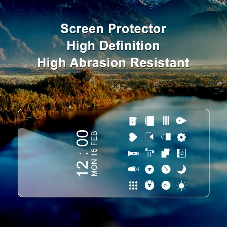 Mobile screen protector film with on-screen icons, designed for high-definition clarity