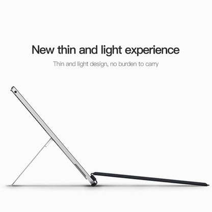 Magnetic Bluetooth keyboard leather case in slim stand position for typing