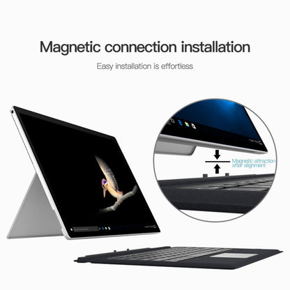 Magnetic Bluetooth keyboard leather case with magnetic connection installation close-up