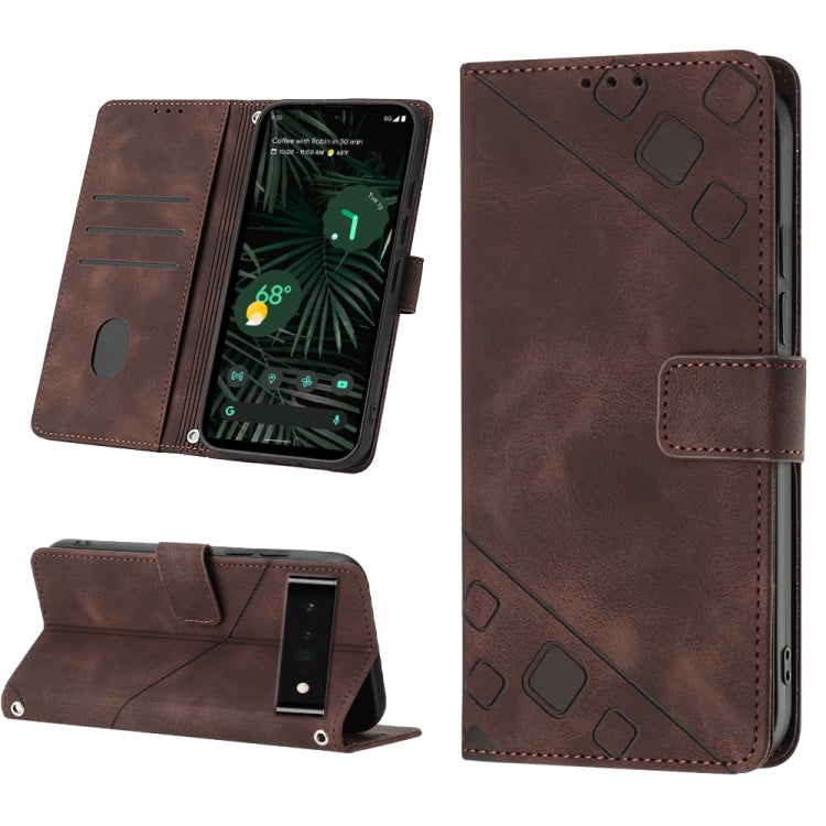 Brown embossed leather folio phone case with card slot and stand view cover