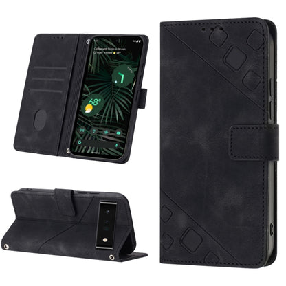 Black embossed leather folio phone case with card slot and stand view cover