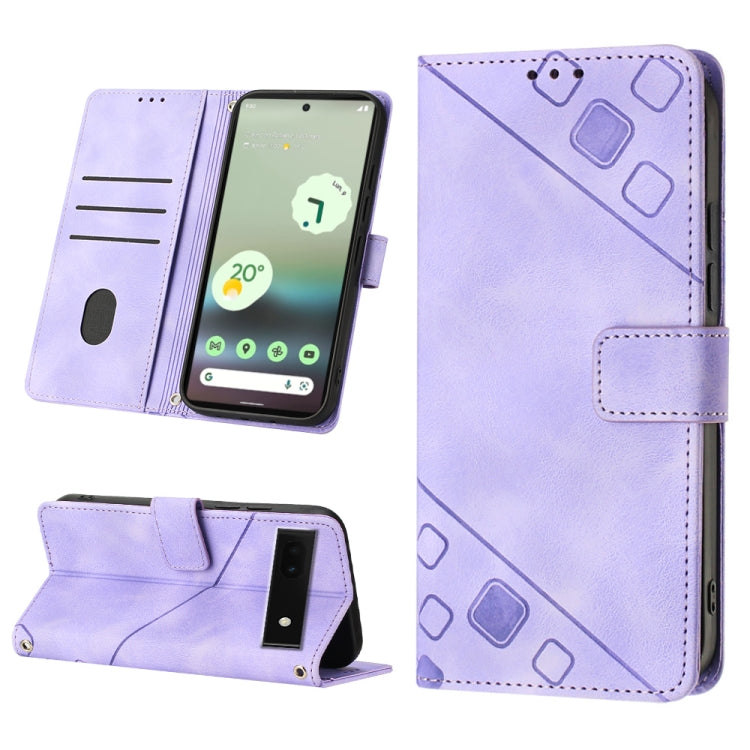 Light purple embossed leather folio phone case with card slot and stand view cover