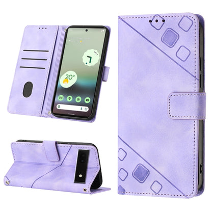 Light purple embossed leather folio phone case with card slot and stand view cover