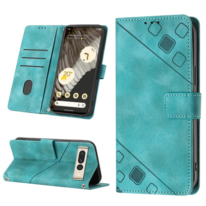 Embossed leather phone case with folio wallet, teal green color, for phone with stand
