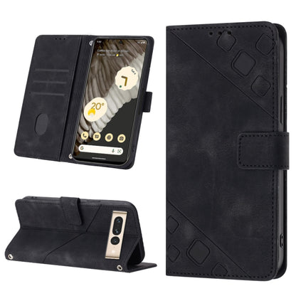 Embossed leather phone case with folio wallet, black color, snap strap and card slots