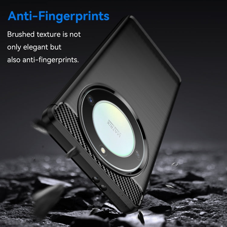 Black brushed texture TPU phone case with circular camera-ring, anti-fingerprint look