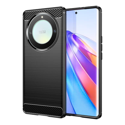 Black brushed texture TPU phone case with camera-ring detail and side button openings