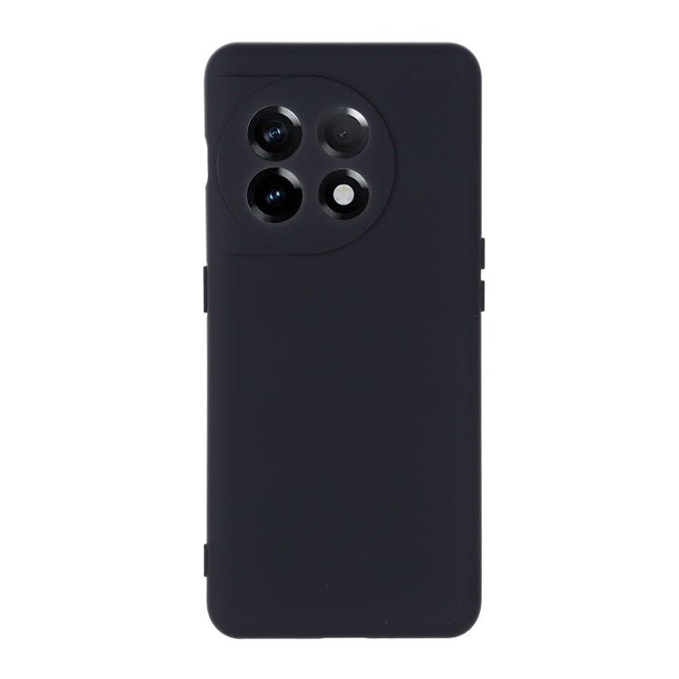 Black liquid silicone phone case, rear view with four camera openings