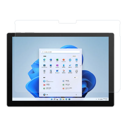 Clear AR screen protection film covering a tablet display, aligned to the screen edges