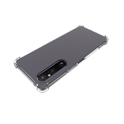 Clear TPU phone case for phone back with raised lip around the camera and corners