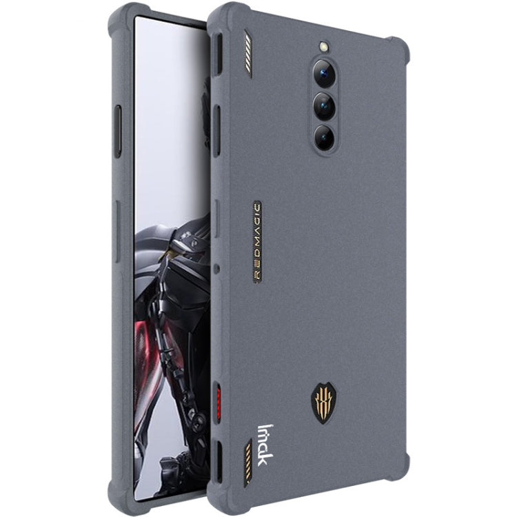 Matte grey TPU phone case with shockproof airbag corners and camera cutouts