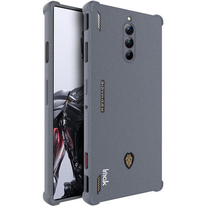 Matte grey TPU phone case with shockproof airbag corners and camera cutouts
