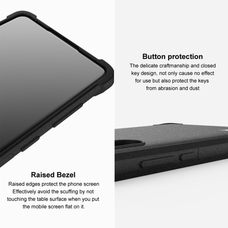 Matte grey TPU phone case with raised bezel, button protection, and side grip edges