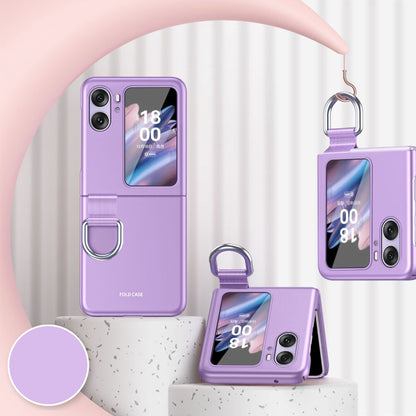 Purple ring-buckle shockproof flip phone case for OPPO Find N2 Flip