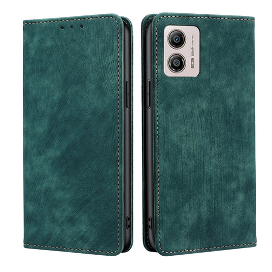 Green leather-style folio phone case with stitched edges and front flip cover.