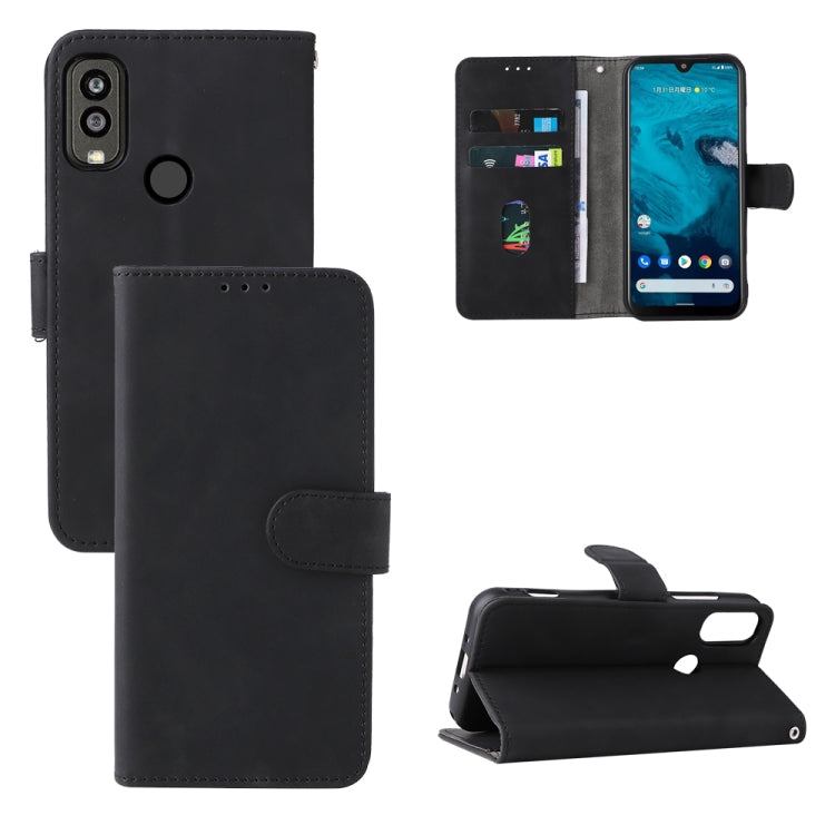 Black leather magnetic flip phone case with card slot and stand cover