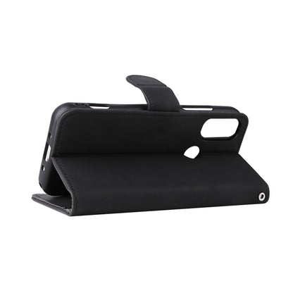 Black leather flip phone case with kickstand and protective bumper