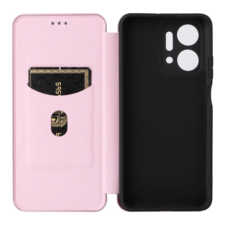 Pink and black flip phone case interior and exterior with camera window