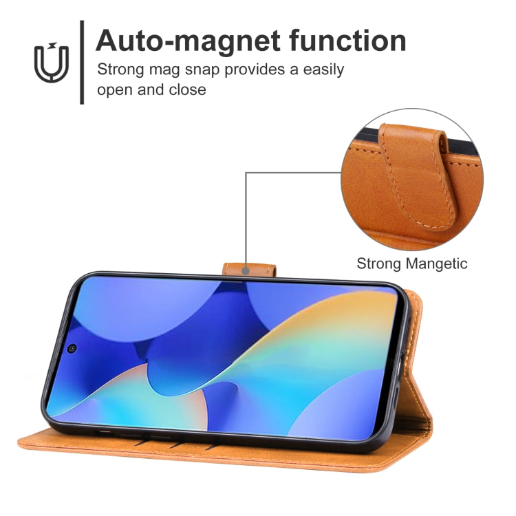 Brown leather folio phone case with stand flip for hands-free viewing