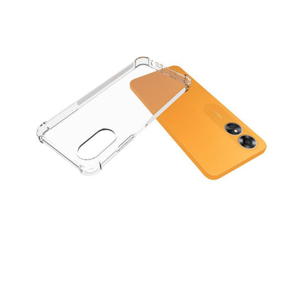Shockproof non-slip TPU phone case, clear frame with orange phone back