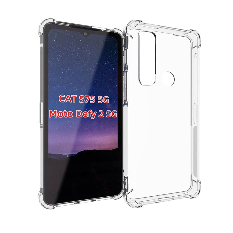 Shockproof non-slip TPU phone case with clear back, for CAT S75 5G / Moto Defy 2