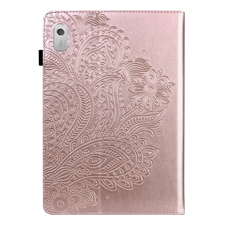 Rose gold embossed folio tablet case with camera cutout on back cover