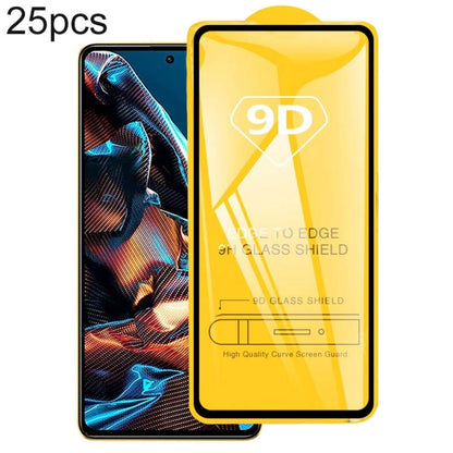 9D full glue tempered glass screen protector film pack, 25-piece set for smartphone