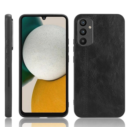 Black leather-style phone case with camera cutouts and textured finish