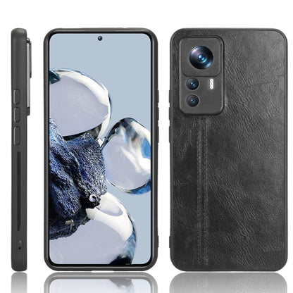 Black leather-look phone case with textured finish and camera cutouts
