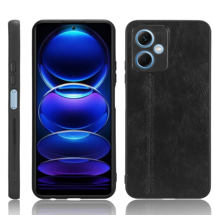 Black faux leather phone case, front/back view, textured finish, camera cutouts