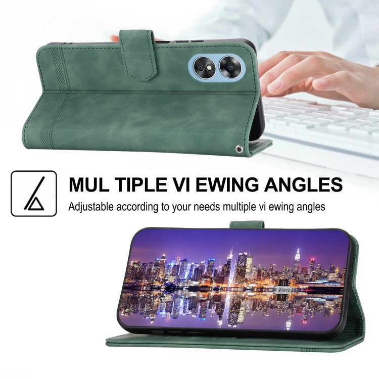 Green leather wallet phone case with flip cover and stand angle