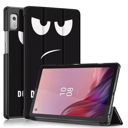 Magnetic smart tablet case with black folio cover, bold white face pattern