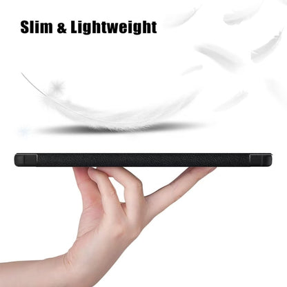 Black slim smart tablet case with textured side and protective back shell