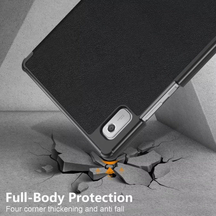 Black textured tablet case with protective shell and stand hinge, tablet viewed from front