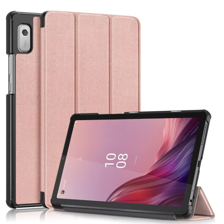 3-folding leather smart tablet case, rose gold, with stand for tablet viewing