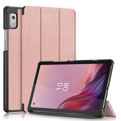 3-folding leather smart tablet case, rose gold, with stand for tablet viewing