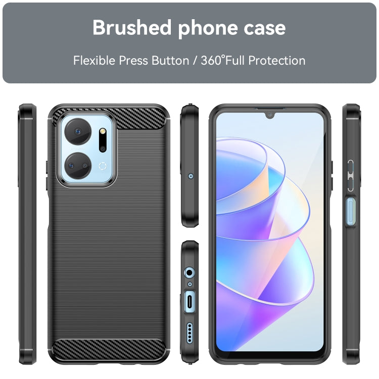 Brushed carbon fiber TPU phone case set with side buttons and camera cutouts