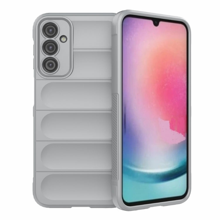 Light gray TPU phone case with raised ridged back and camera cutouts