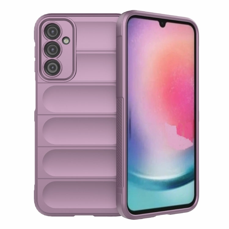 Purple TPU phone case with raised ridged back and camera cutouts