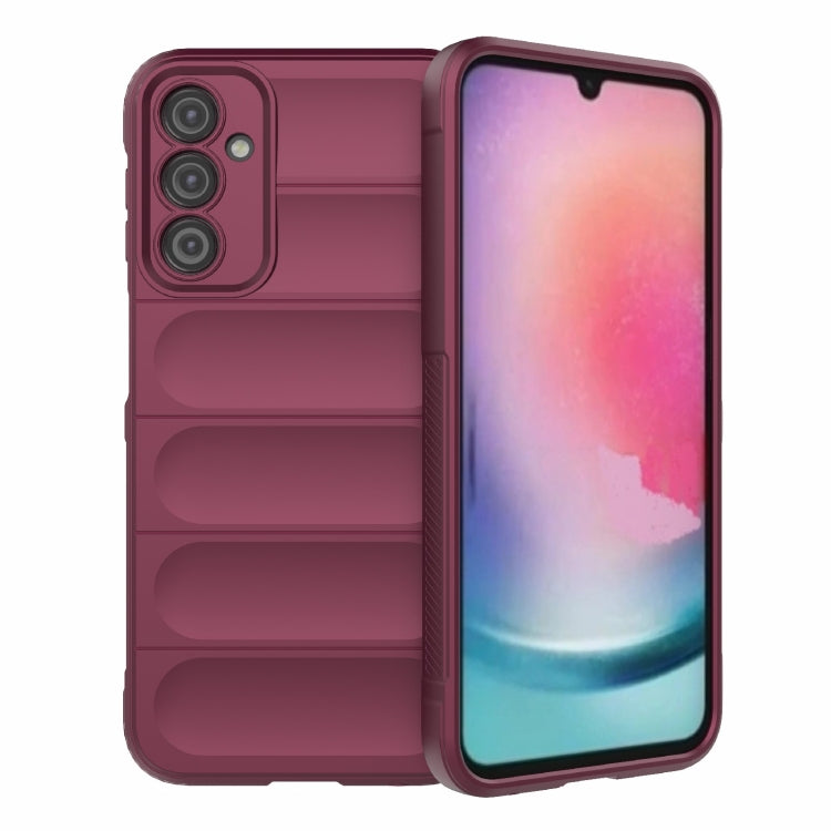 Wine red TPU phone case with raised ridged back and camera cutouts