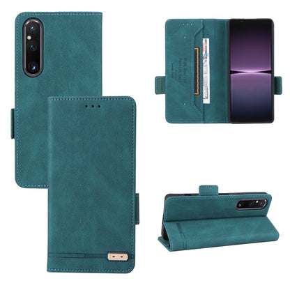 Teal magnetic clasp flip leather phone case shown open with screen and card pocket.