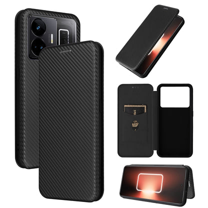 Black carbon fiber textured flip leather phone case with card slot and magnetic flap