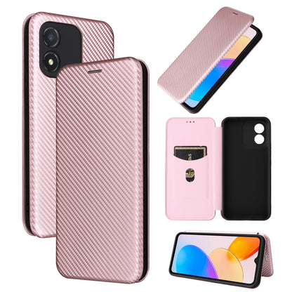 Pink carbon-fiber texture phone case set: back, front flip, and open wallet cover