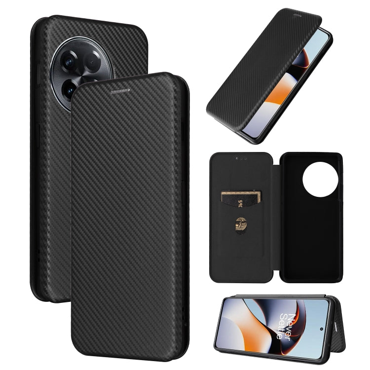 Black carbon fiber textured flip leather phone case with camera cutout and card pocket