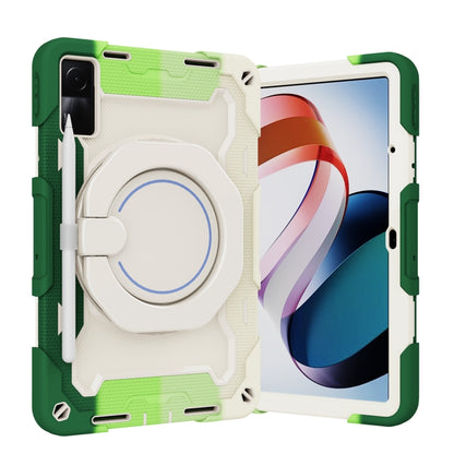 Tablet case with circular kickstand ring, green-and-white contrast, for Xiaomi Redmi Pad
