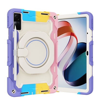 Tablet case with circular kickstand ring, purple-and-pink contrast, for Xiaomi Redmi Pad